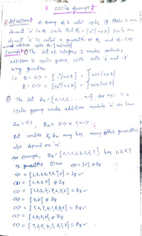 SOLUTION: Cyclic groups - Studypool