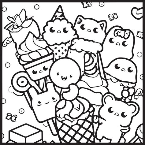 Kawaii Coloring Page For Kids 15907078 Vector Art At Vecteezy