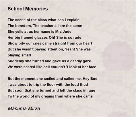 School Memories Poems