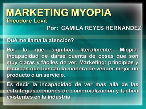 Marketing Myopia Theodore Levit Ppt Descargar