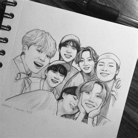 V Bts Sketch Kim Taehyung Bts V Portrait Drawing Army Drawing Bts