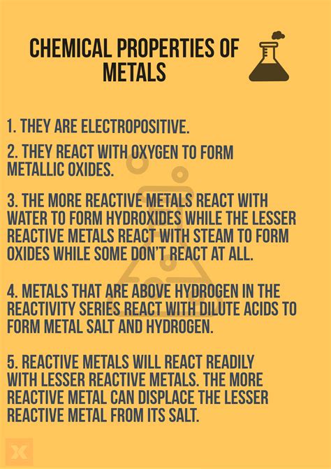 Chemical Properties of Metals : r/coolguides