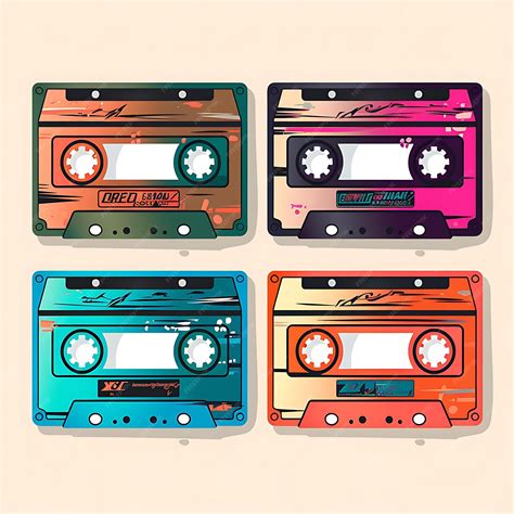 Premium Photo A Retro Cassette Tape Frame Design Music Tapes As Decorations 2d Clipart Tshirt