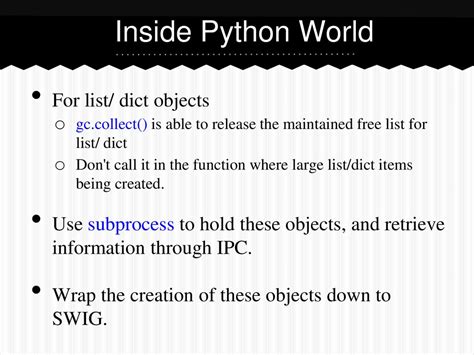 Python Memory Management Impact To Memory Hungry Application Ppt