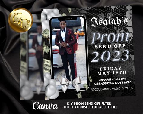 Prom Send off Invitation, Prom Invite Template, Party Invitation ...