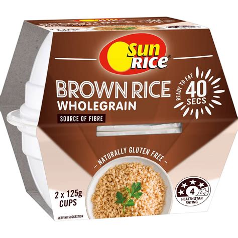 Sunrice Microwave Brown Rice Cup 125g X 2 Pack Woolworths