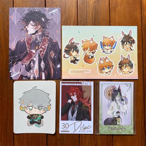 Doujin Genshin Impact Various Prints Stickers Polaroids Zhongli