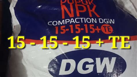 Pupuk NPK DGW COMPACTION 15 15 15 TE Pupuk Pertama Bawang Merah