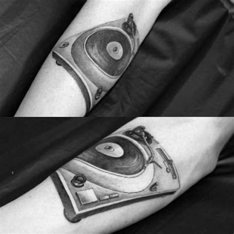 50 Vinyl Record Tattoo Designs For Men Long Playing Ink Ideas