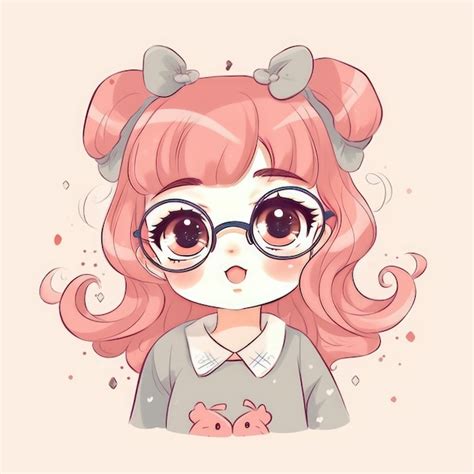 Uma Linda Garota De Anime Estilo Kawaii De Desenho Animado Garota De