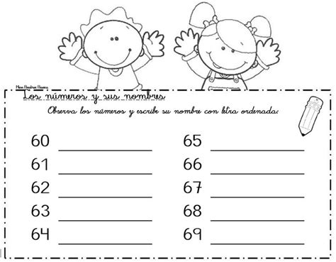 60 Al 69 Escritura De Números Los Nombres De Los Números Matemática