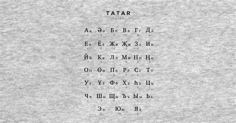 Tatar Alphabet Chart, Kazakh Language Chart, White - Tatar - Baseball T ...