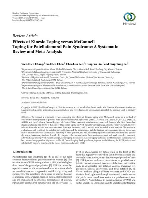 Pdf Review Article Effects Of Kinesio Taping Versus Mcconnell