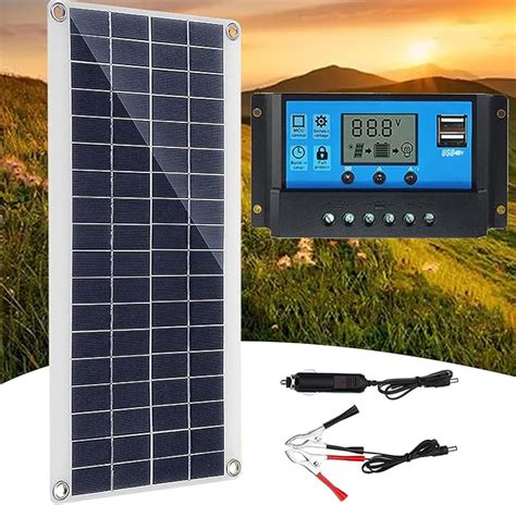 Wfhycoat Panel słoneczny 300 W wysokowydajna ładowarka solarna 12 V