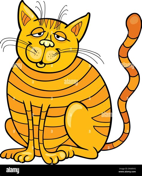 Cartoon illustration of Happy Yellow Cat Stock Vector Image & Art - Alamy