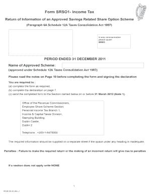 Fillable Online Revenue Form Srsi Income Tax Return Of