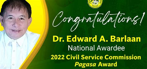 Edward A. Barlaan is 2022 Civil Service Commission National Awardee