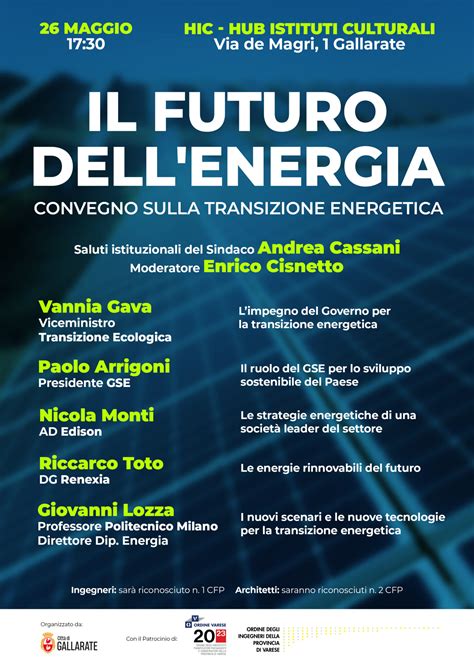 IL FUTURO DELLENERGIA CONVEGNO SULLA TRANSIZIONE ENERGETICA