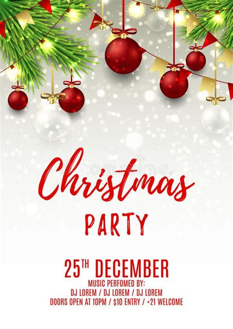 Christmas Party Flyer Template Stock Vector - Illustration of december ...