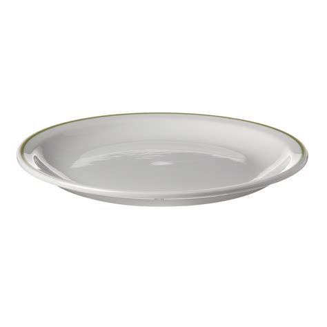 Assiette Plate Horizon Filet Vert En Porcelaine Diam 175 Mm MJPRO