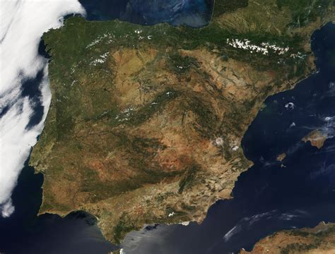 Satellite Image Photo Of Portugal And Spain