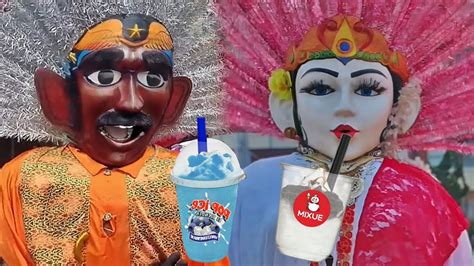 Ondel Ondel BUKA Puasa Minum Nya Pop Ice Dan Mixue Ondel Ondel