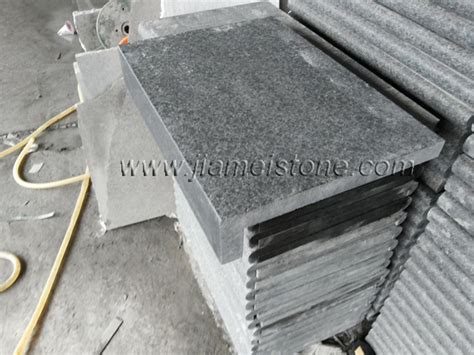 G684 Granite Black Pearl Basalt Cobblestone Flamed Tile Slab Countertop