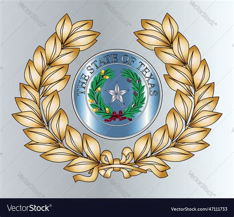 Texas state seal tribute Royalty Free Vector Image