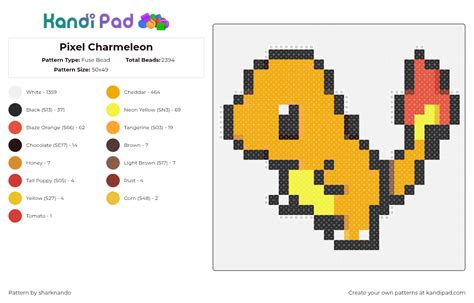 Pixel Pokémon Collection Kandi Pad Kandi Patterns Fuse Bead