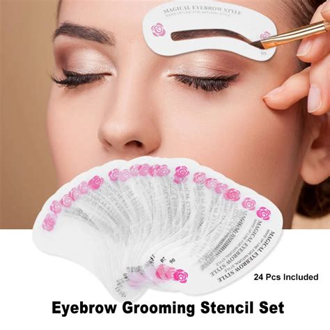 Pcs Eyebrow Shaping Stencil Grooming Kit Reusable Eye Brow Diy