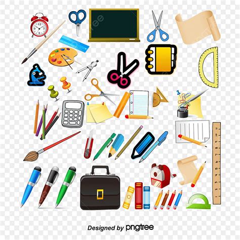 Cartoon School Supplies Hd Transparent, Vector Cartoon School Supplies ...