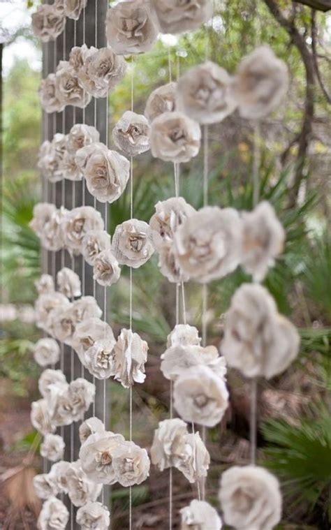 Curtain Of 12 Garlands - Paper Flowers Roses Garland Backdrop From ...