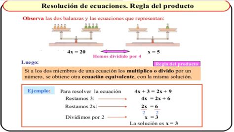 Resolución a través del método de la balanza Ecuaciones Primeros