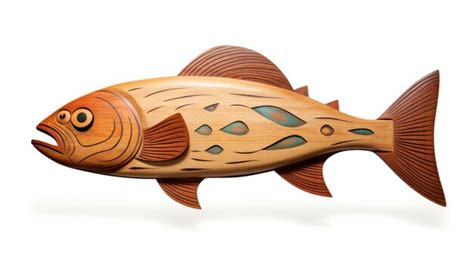 Premium Photo Wooden Fish Sculpture On White Background Precisionist