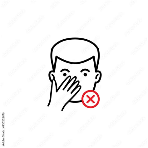 Avoid touching face line icon. Clipart image isolated on white ...