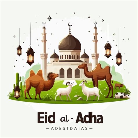 Islamisches Fest Eid Al Adha Mubarak Feier Vektor Illustration Des