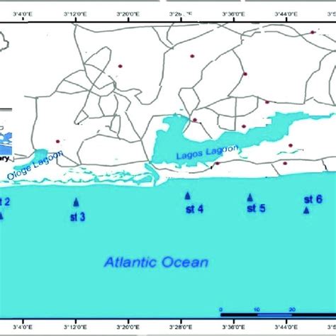 Map Of Lagos Coast Showing Eight Sampling Locations 1 St 8 Th Download Scientific Diagram