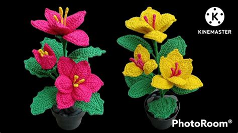 PART 1 CROCHET FLOWER Merajut Daun Bunga Crochet Leaf Tutorial