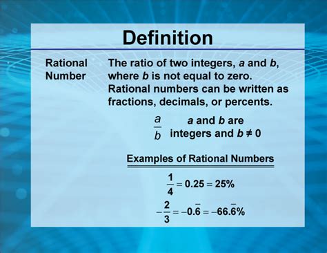 Video Definition 37 Rationals And Radicals Rational Numbers Spanish Audio Media4math