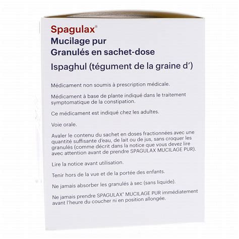 Spagulax mucilage pur boîte de 20 sachets doses Médicament conseil