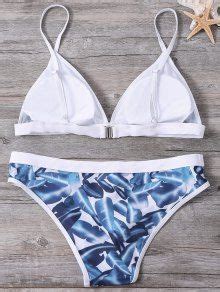 High Cut Leaf Printed Bikini Set In COLORMIX ZAFUL