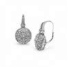 Sterling Silver Round Filigree Diamond Accent Leverback Drop Earrings