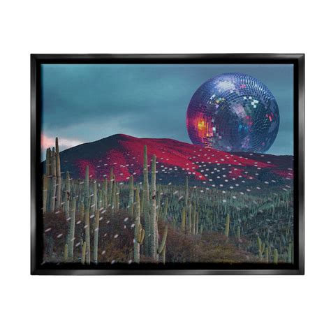 Stupell Industries Disco Ball In Desert Landscape Painting Black