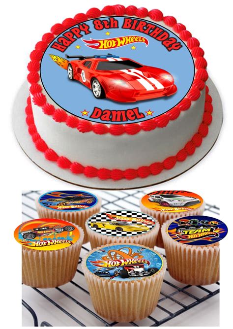 Hot Wheels Car Icing Birthday Cake Topper Cupcake Toppers