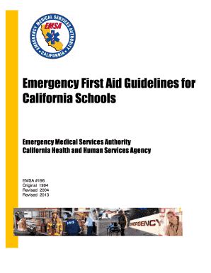 Fillable Online Emsa Ca Emergency First Aid Guidelines For Emsa Ca