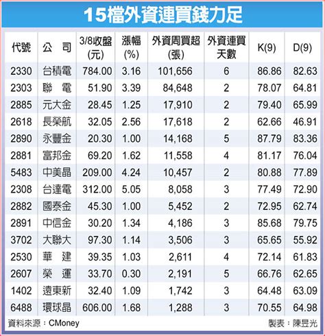 15檔外資掃貨 領頭羊 財經要聞 工商時報