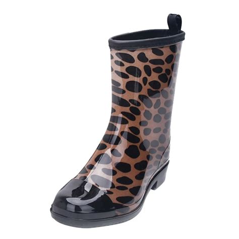 Women Colorful Rainboots 2019 New Punk Style Mid Boots Women's Non Slip ...