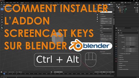 Comment Installer Laddon Screencast Keys Sur Blender Affichage Des