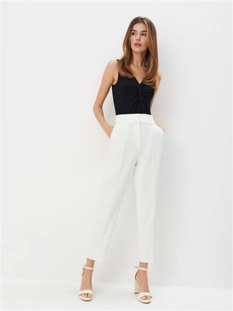 Pantaloni Carrot Culoare Ivory Mohito X X