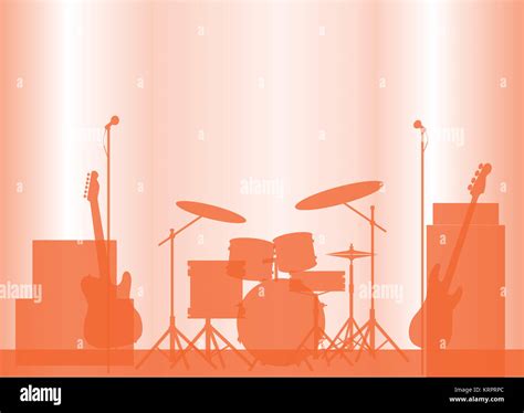 Rock Band Equipment On Stage Stock Photo - Alamy